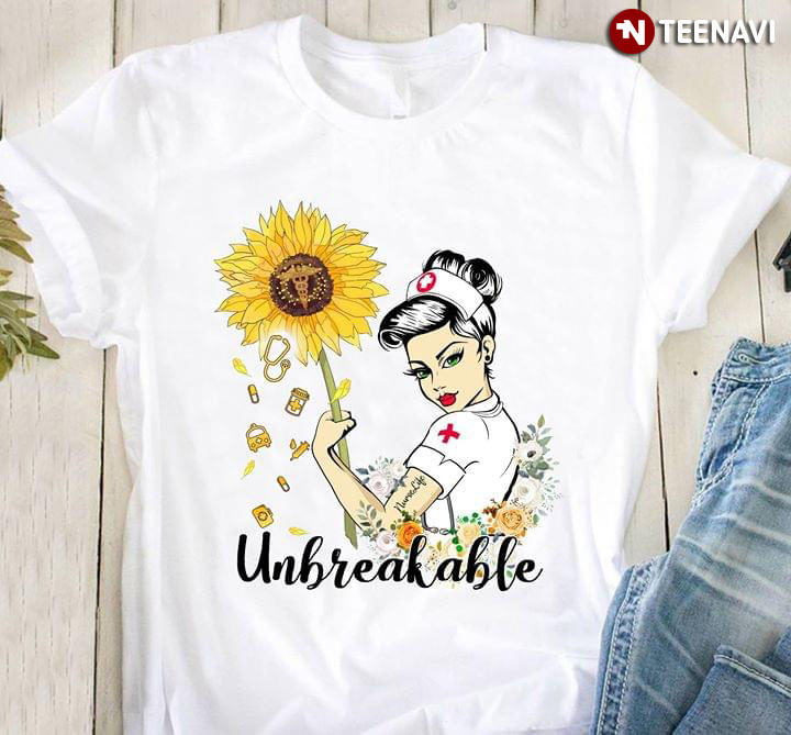 A Beautiful Nurse With A Sunflower Unbreakable