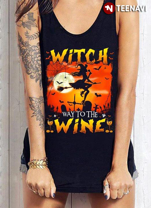 Halloween Witch Way To The Wine