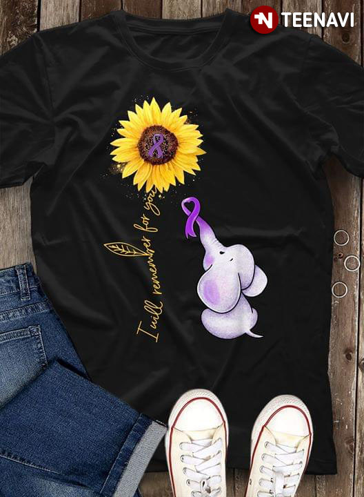 I Will Remember For You Fibromyalgia Awareness Sunflower Elephant