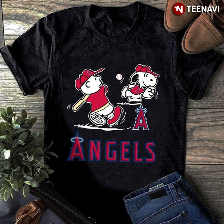 Peanuts Charlie Brown And Snoopy Playing Baseball Los Angeles Angels