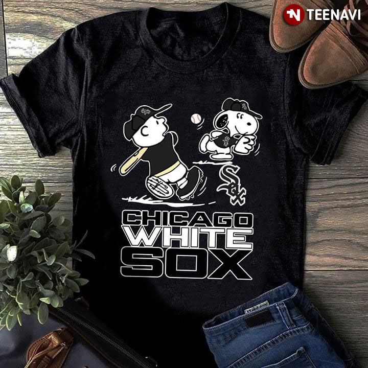 Peanuts Charlie Brown And Snoopy Playing Baseball Chicago White Sox