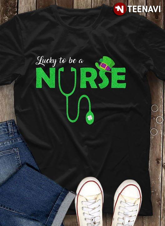 Lucky To Be A Nurse Leprechaun Clover Leaf Stethoscope