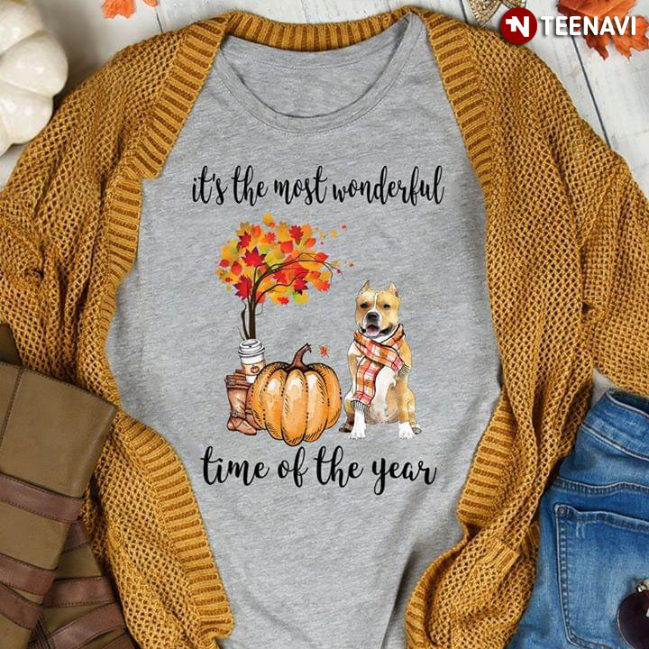 American Staffordshire Terrier Fall It's The Most Wonderful Time Of The Year