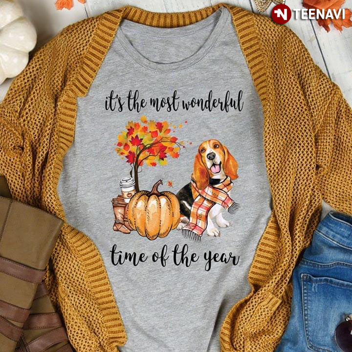 Basset Hound Fall It's The Most Wonderful Time Of The Year