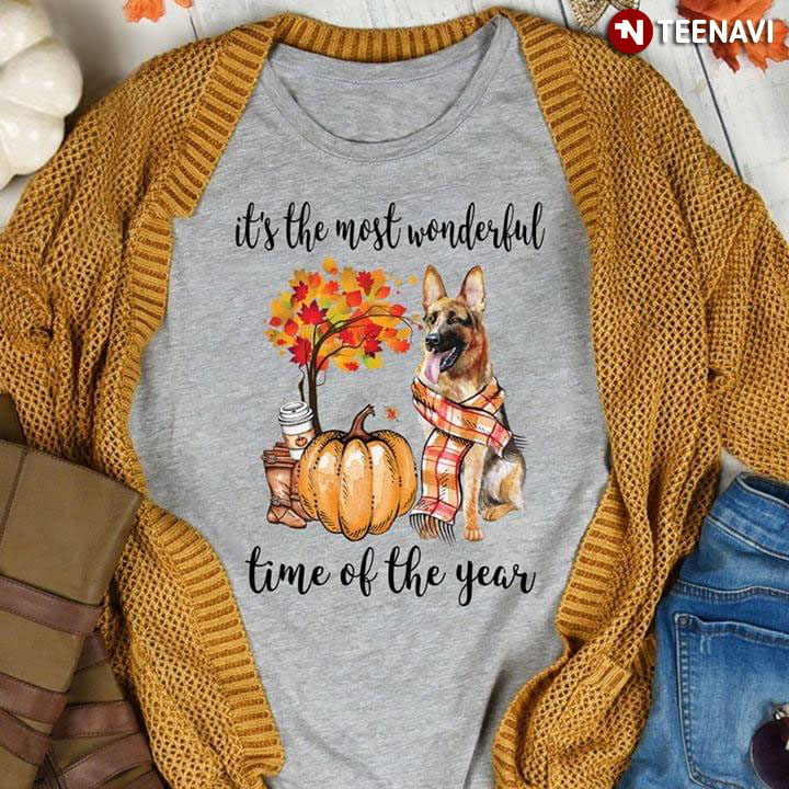 German Shepherd Fall It's The Most Wonderful Time Of The Year