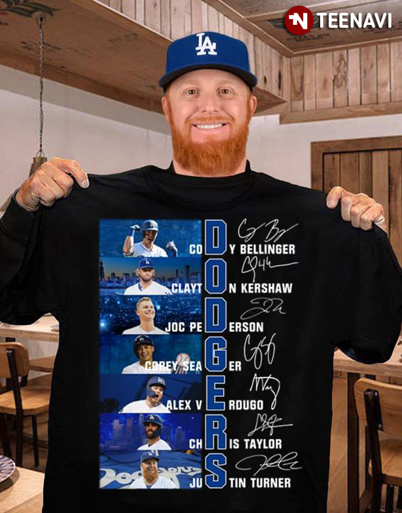 Los Angeles Dodgers Baseball Members Signatures T-Shirt - TeeNavi