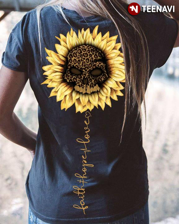 Faith Hope Love Sunflower Skull