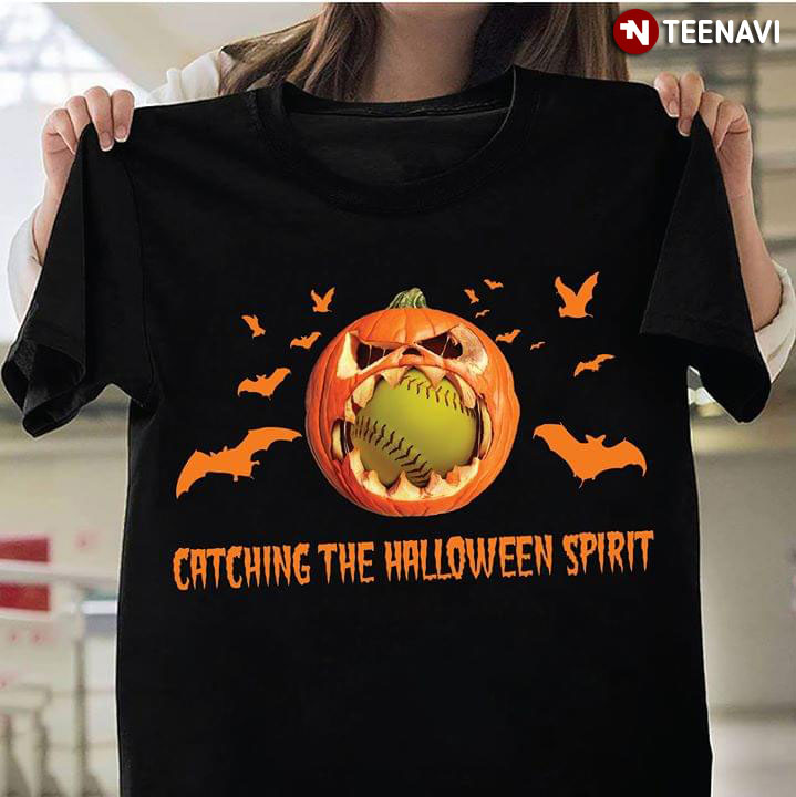 Softball Catching The Halloween Spirit T-Shirt