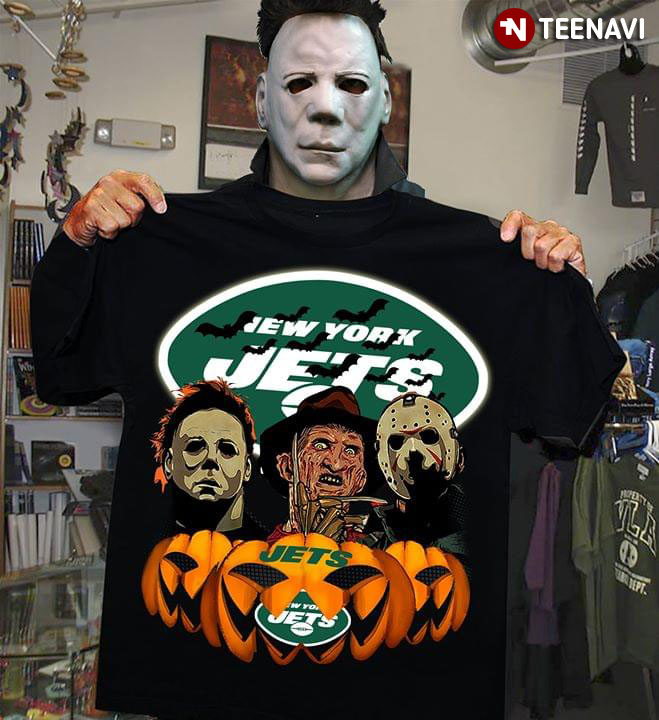 Michael Myers Freddy Krueger Jason Voorhees New York Jets Halloween T-Shirt