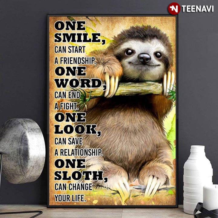 Adorable Sloth One Smile, Can Start A Friendship