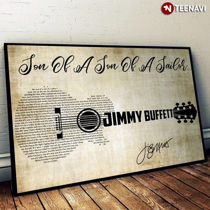 Son Of A Son Of A Sailor Jimmy Buffett Guitar Typography