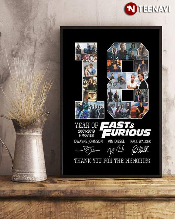 18 Years Of Fast & Furious 2001-2019 9 Movies With Signatures