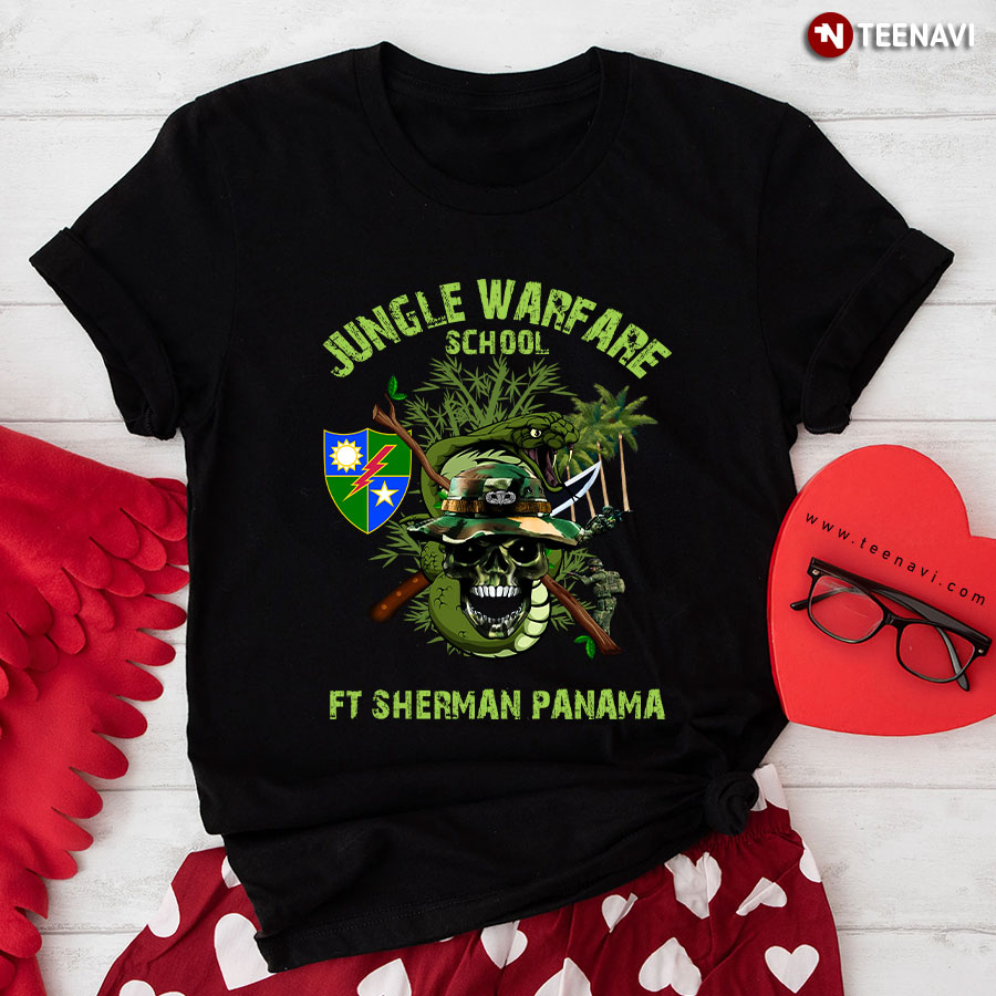 Jungle Warfare School FT Sherman Panama 75th Ranger Regiment Skull T-Shirt