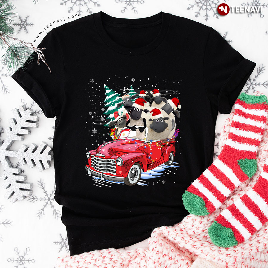 Disney Shaun the Sheep On Car Christmas T-Shirt