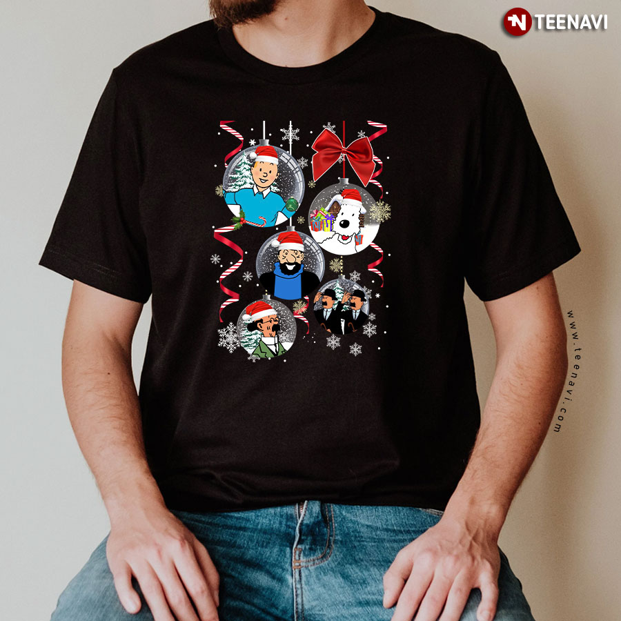 The Adventures Of Tintin In Christmas Ornament T-Shirt