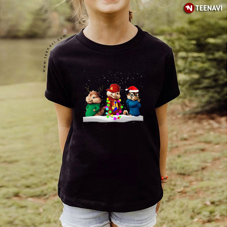 The Chipmunks With Lights Christmas T-Shirt