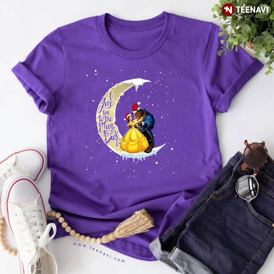 Dancing Beauty And The Beast Love You To The Moon And Back Christmas T-Shirt