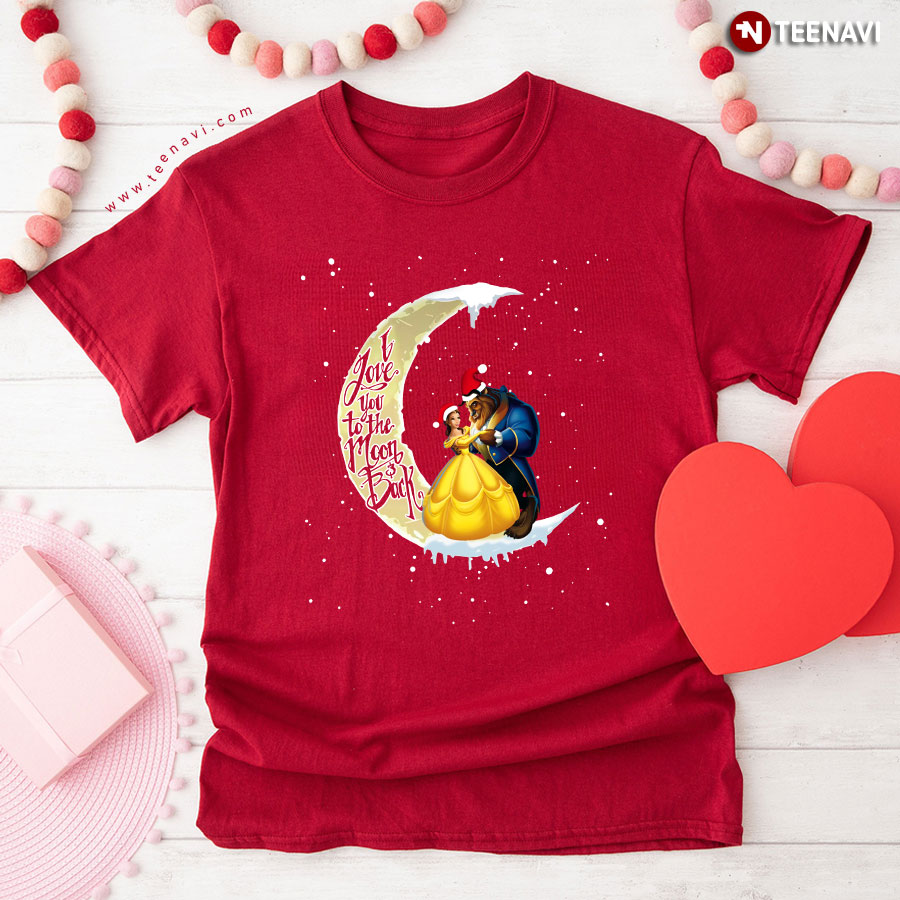 Dancing Beauty And The Beast Love You To The Moon And Back Christmas T-Shirt