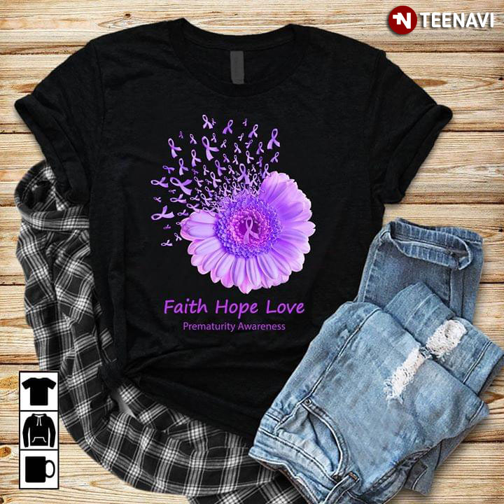 Faith Hope Love Prematurity Awareness Daisy