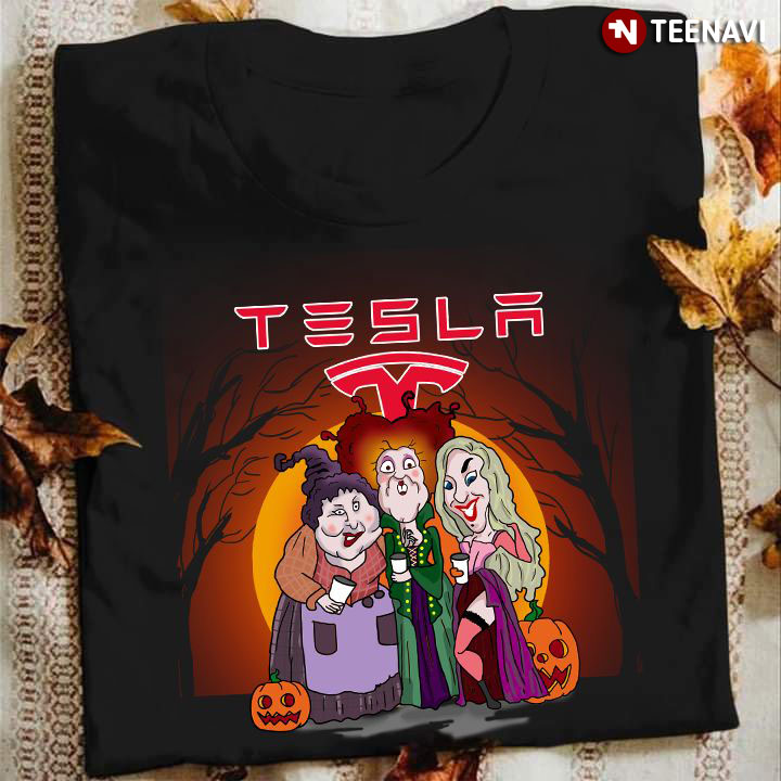 Hocus Pocus Sanderson Sisters Tesla Motors Halloween T-Shirt