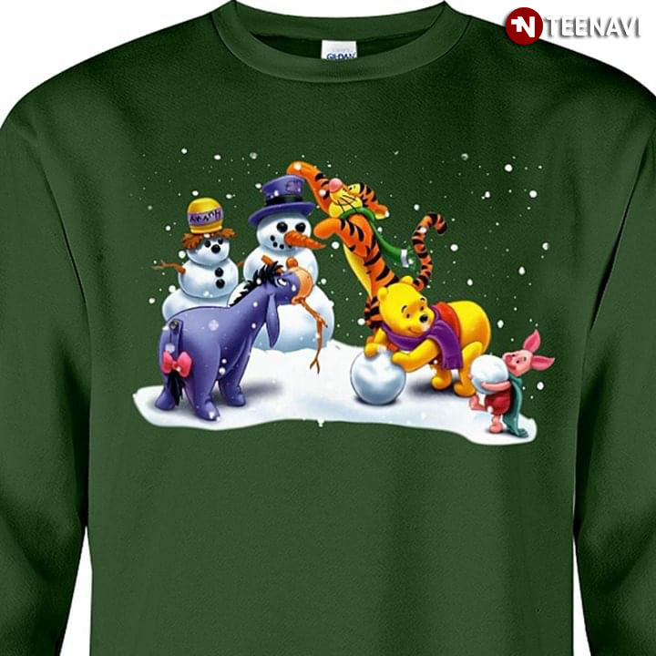 Winnie-the-Pooh And Friends Playing With Snow Christmas