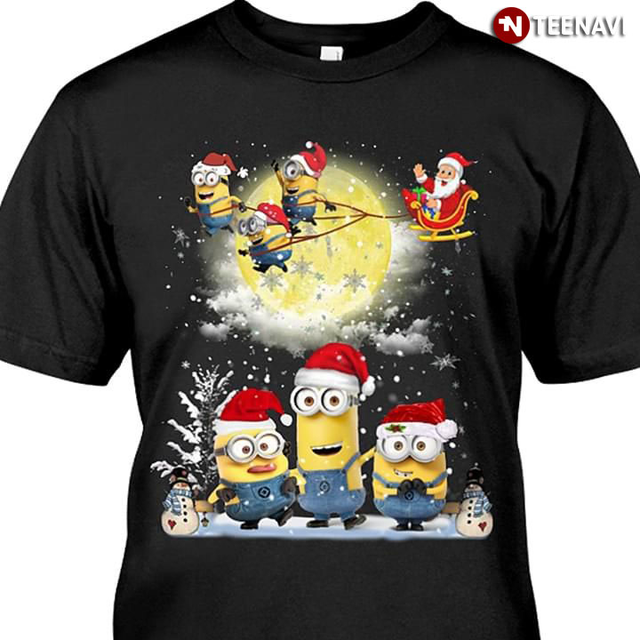Santa Claus Riding Minions Sleigh Christmas
