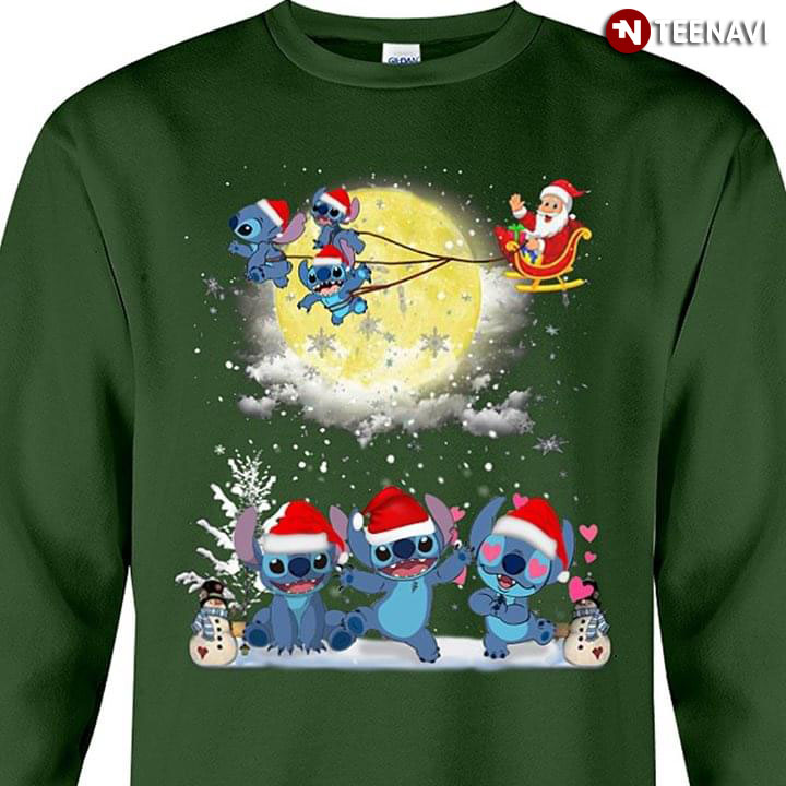Santa Claus Riding Stitch Sleigh Christmas