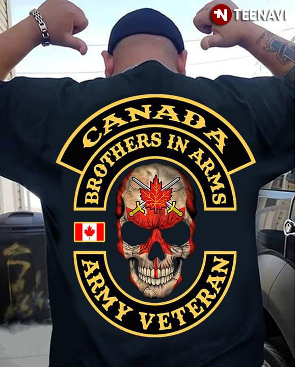Canada Brother In Arms Army Veteran Skull