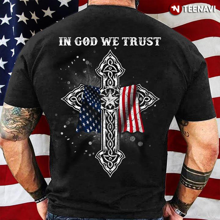 In God We Trust Cross American Flag