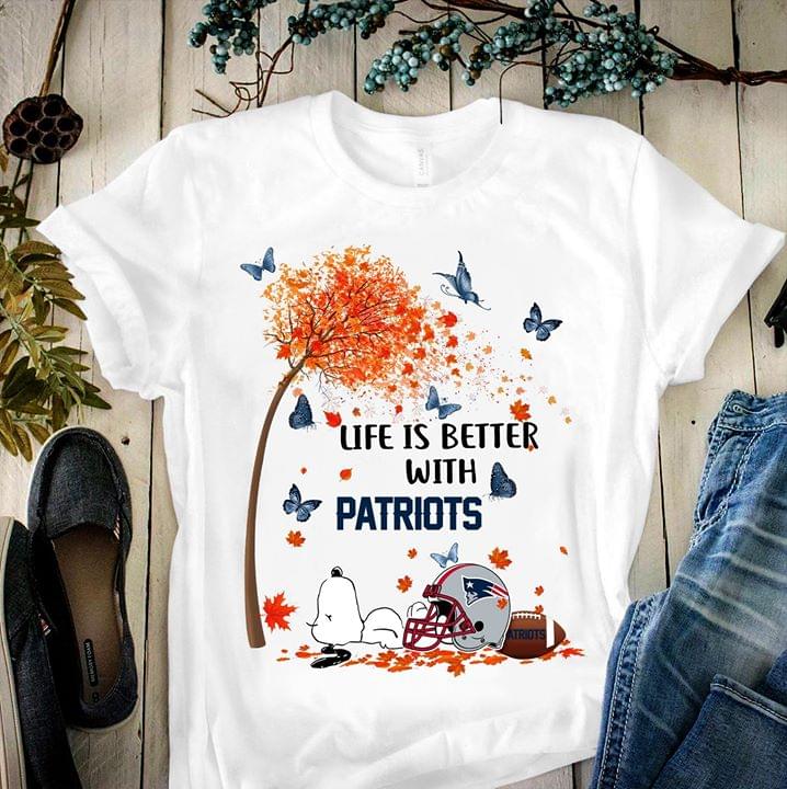 Snoopy Fall Life Is Better With New England Patriots