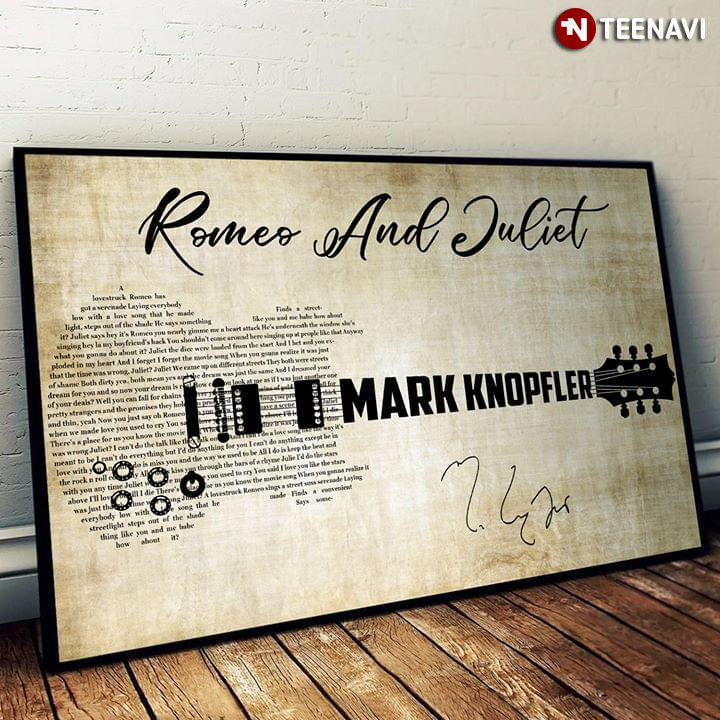 Mark Knopfler Romeo And Juliet With Guitar Typography And Signature