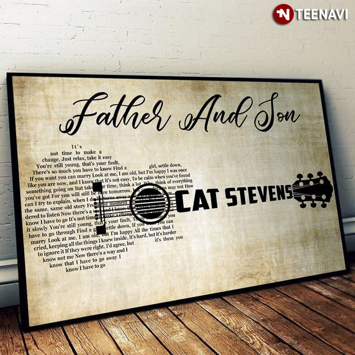 Cat Stevens Father And Son With Guitar Typography