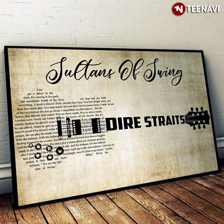 Dire Straits Sultans Of Swing With Guitar Typography