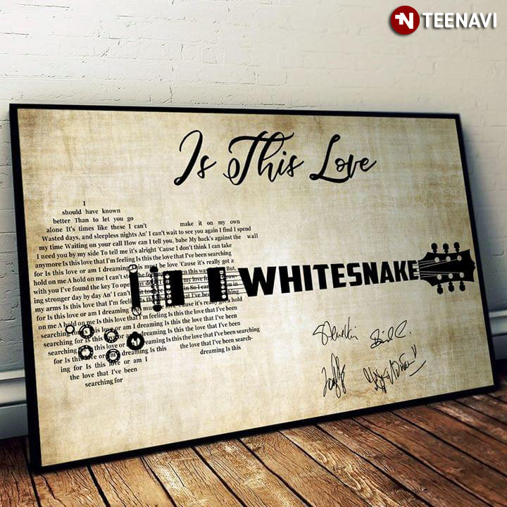 Whitesnake Is This Love With Guitar Typography And Signatures