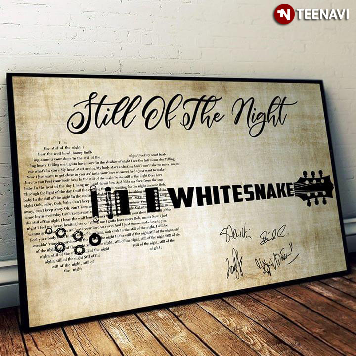 Whitesnake Still Of The Night With Guitar Typography And Signatures