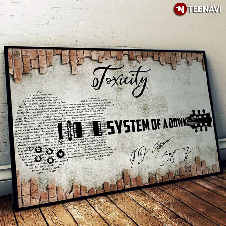 System Of A Down Toxicity With Guitar Typography And Signatures
