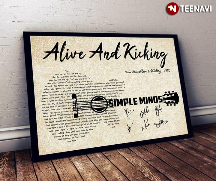Simple Minds Alive And Kicking With Guitar Typography And Signatures