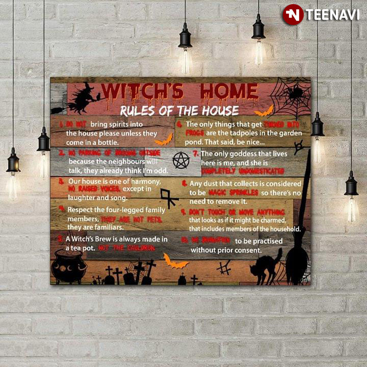 Funny Halloween Witch's Home Rules Of The House