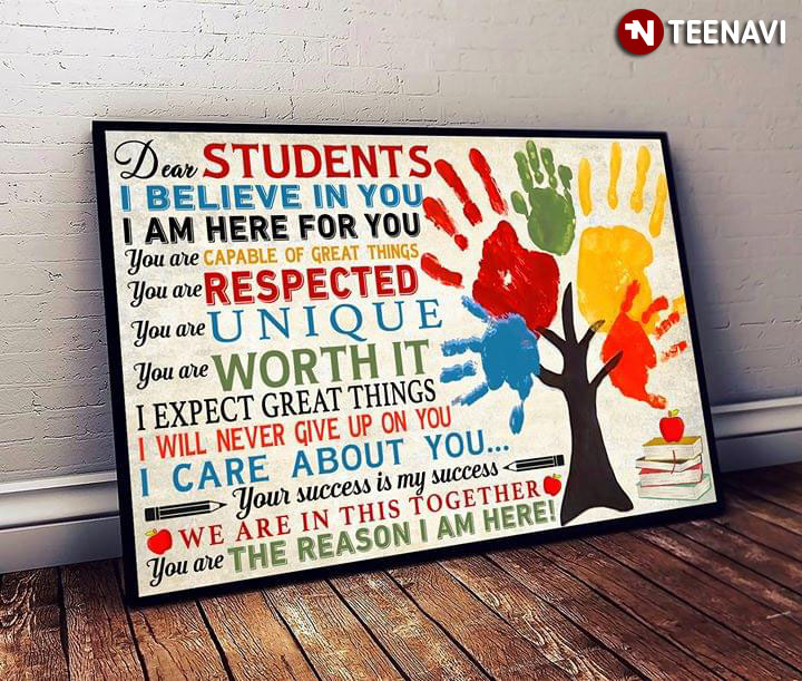 Tree Of Colourful Handprints Teacher Dear Students I Believe In You I Am Here For You