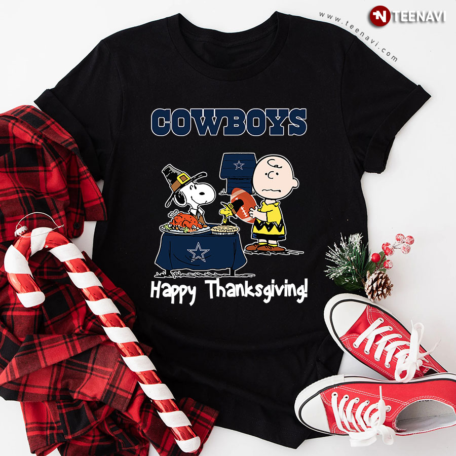 Peanuts Dallas Cowboys Football Happy Thanksgiving T-Shirt