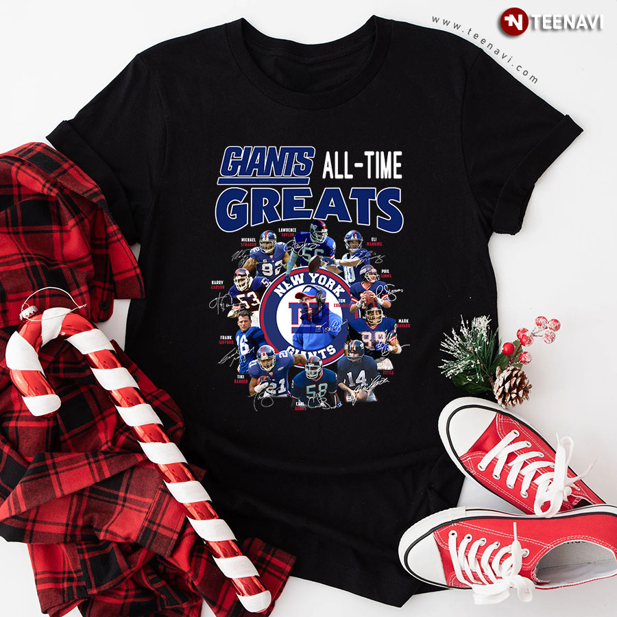 New York Giants Members All-Time Greats T-Shirt