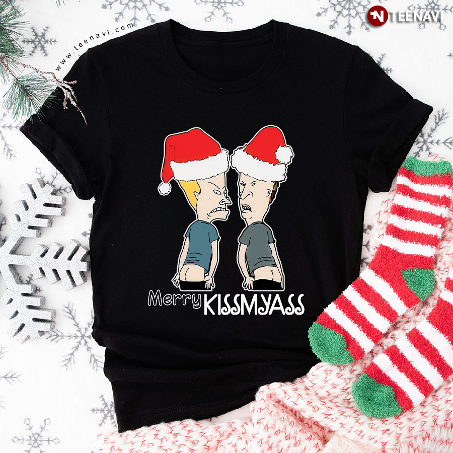 Beavis and Butt-Head Merry Kissmyass Christmas T-Shirt