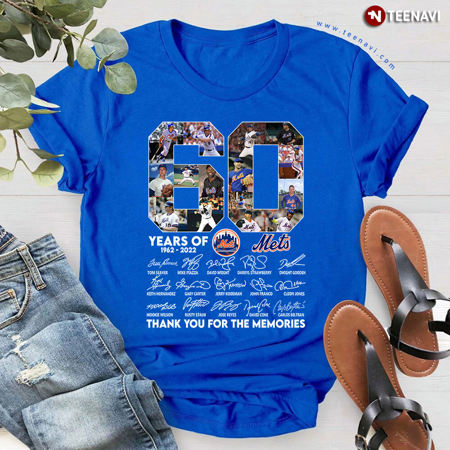60 Years Of Mets 1962-2022 Thank You For The Memories T-Shirt