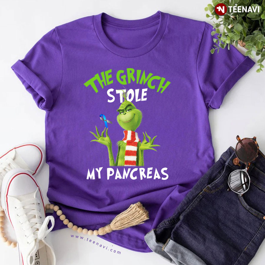The Grinch Stole My Pancreas Christmas T-Shirt - Unisex Tee