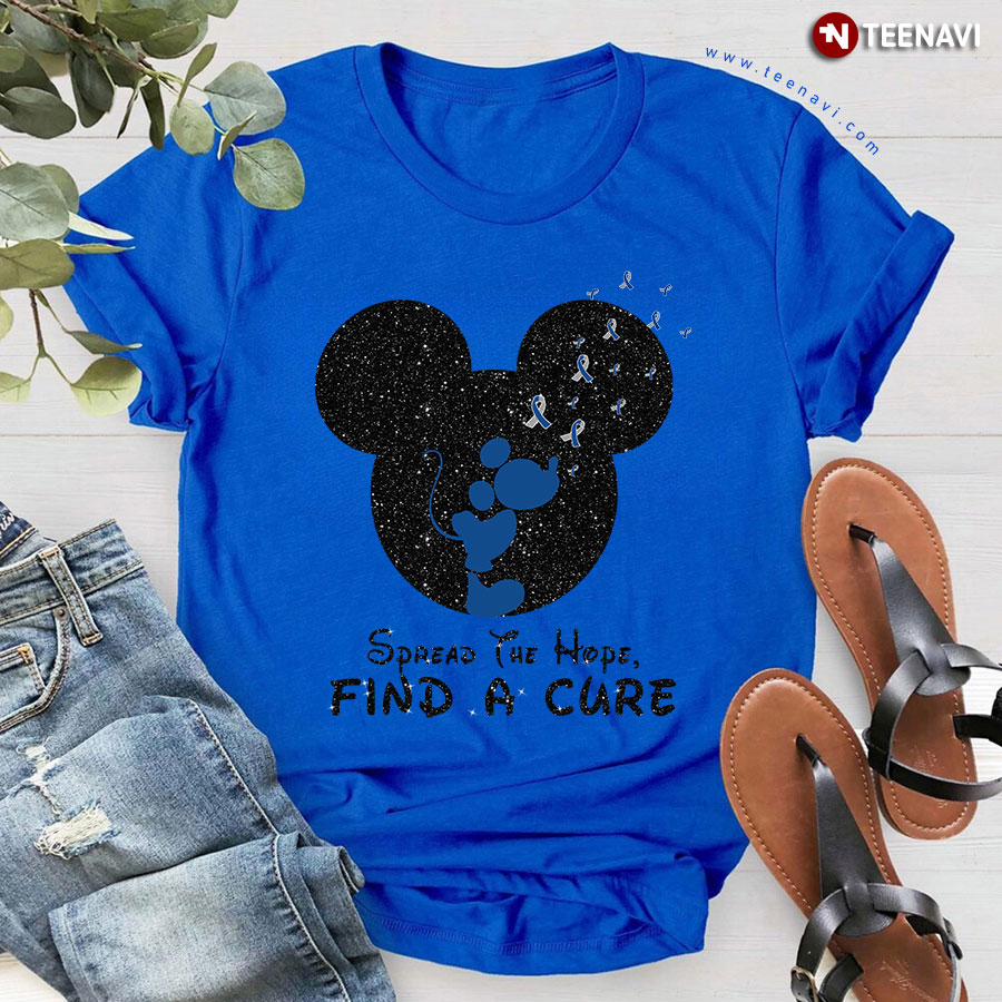 Mickey Mouse Spread The Hope Find A Cure Diabetes Awareness T-Shirt