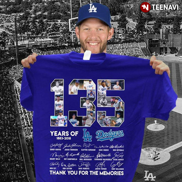 135 Years Of LA Dodgers 1883-2018 Thank You For The Memories T