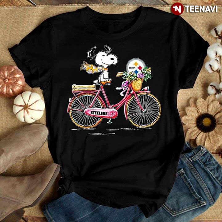 Funny Snoopy Riding Bicycle Pittsburgh Steelers