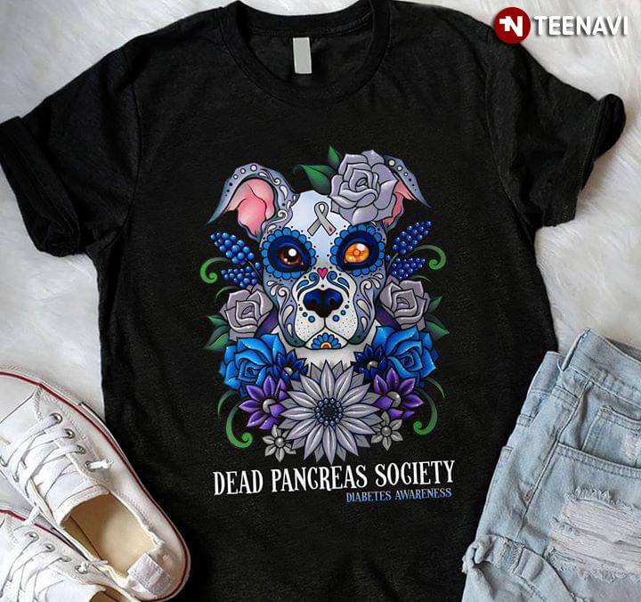 Dead Pancreas Society Diabetes Awareness Dog And Flower