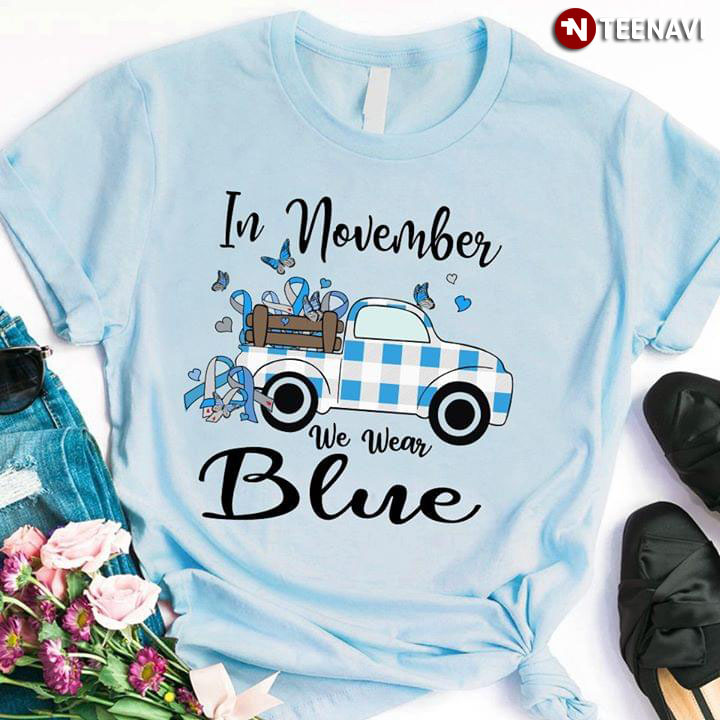 In November We Wear Blue Car Driving Diabetes Awareness