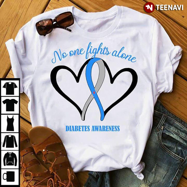 No One Fights Alone Diabetes Awareness Heart